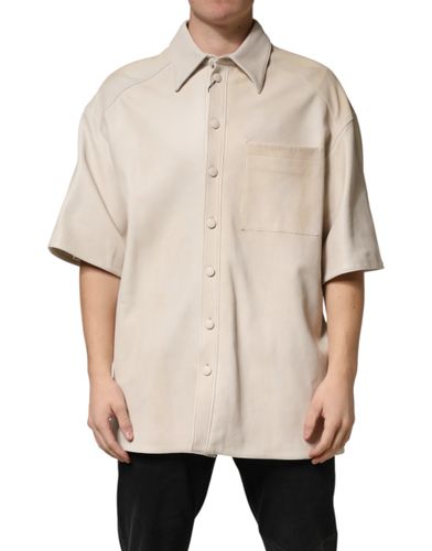 Leather Button Down Men Casual Men's Shirt (Pre-Owned) - Dolce & Gabbana - Modalova