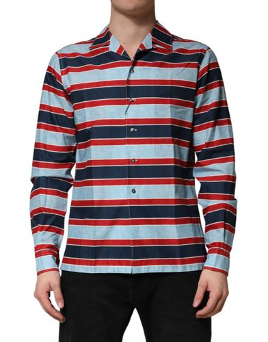 Stripes Cotton Men Button Down Men's Shirt - Dolce & Gabbana - Modalova