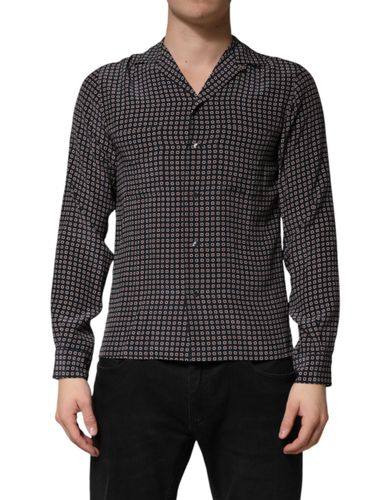 Patterned Silk Men Button Down Men's Shirt - Dolce & Gabbana - Modalova