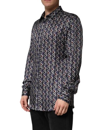 Patterned Collared GOLD Men Dress Men's Shirt - Dolce & Gabbana - Modalova