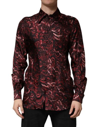 Patterned Collared Men Dress Men's Shirt - Dolce & Gabbana - Modalova