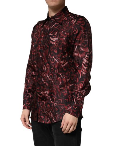 Patterned Collared Men Dress Men's Shirt - Dolce & Gabbana - Modalova