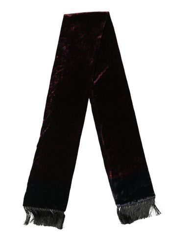 Black Red Rayon Geometric Pattern Fringe 140cm X 16cm Men's Scarf - Dolce & Gabbana - Modalova
