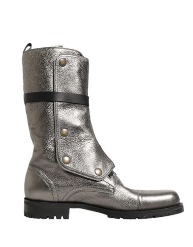 Metallic Leather Buckle Combat Boots Men's Shoes - Dolce & Gabbana - Modalova