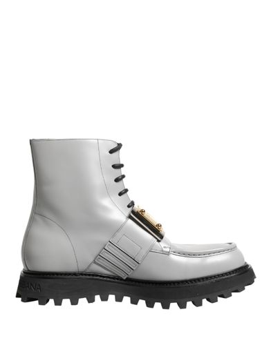 Leather Logo Plaque Ankle Boots Men's Shoes - Dolce & Gabbana - Modalova