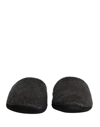 Dark Grey Charcoal Wool Red Slippers Men's Shoes - Dolce & Gabbana - Modalova
