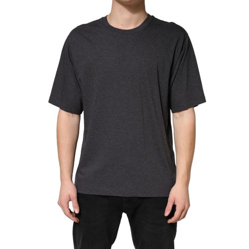 Dark Grey Cotton Crewneck Short Men's Sleeve - Dolce & Gabbana - Modalova