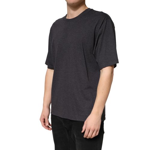 Dark Grey Cotton Crewneck Short Men's Sleeve - Dolce & Gabbana - Modalova