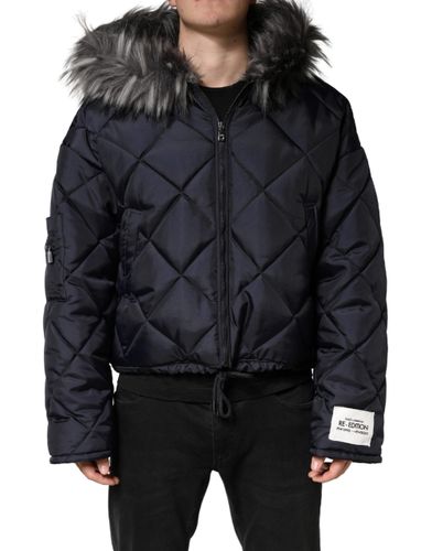Quilted Fur Shearling Hooded Men's Jacket - Dolce & Gabbana - Modalova