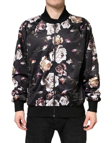 Floral Polyester Full Zip Bomber Men's Jacket - Dolce & Gabbana - Modalova