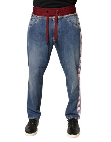 Cotton Drawstring Straight Denim Men's Jeans - Dolce & Gabbana - Modalova