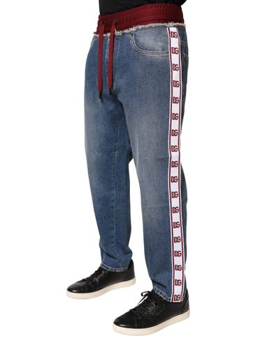 Cotton Drawstring Straight Denim Men's Jeans - Dolce & Gabbana - Modalova