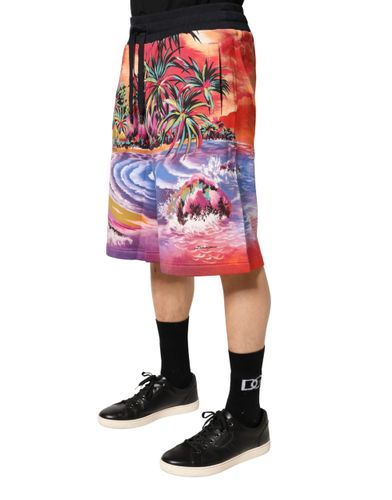 Graphic Print Cotton Bermuda Men's Shorts - Dolce & Gabbana - Modalova