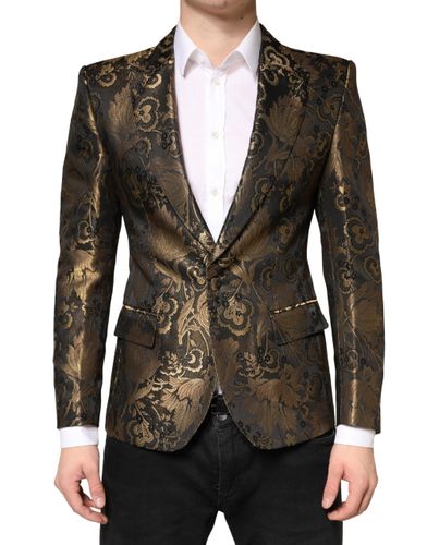 Jacquard Single Breasted Tuxedo Men's Blazer - Dolce & Gabbana - Modalova