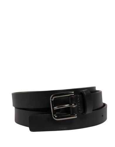 Double Strap Leather Silver Buckle Men's Belt - Dolce & Gabbana - Modalova