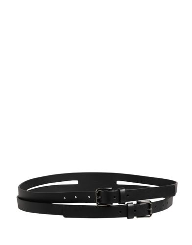 Double Strap Leather Silver Buckle Men's Belt - Dolce & Gabbana - Modalova