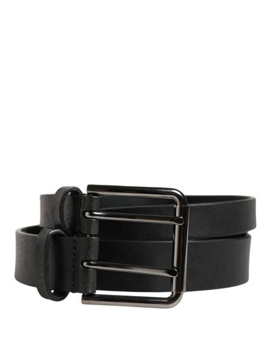 Double Strap Leather Silver Buckle Men's Belt - Dolce & Gabbana - Modalova