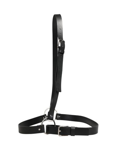 Double Strap Leather Silver Buckle Men's Belt - Dolce & Gabbana - Modalova