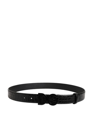 Men Exotic Leather Logo Buckle Men's Belt - Dolce & Gabbana - Modalova