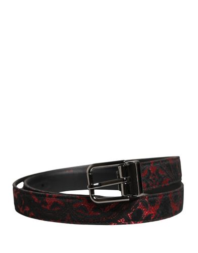 Black Red Polyester Silver Metal Buckle Men's Belt - Dolce & Gabbana - Modalova
