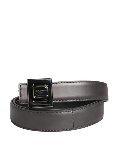 Men Classic Leather Square Buckle Men's Belt - Dolce & Gabbana - Modalova
