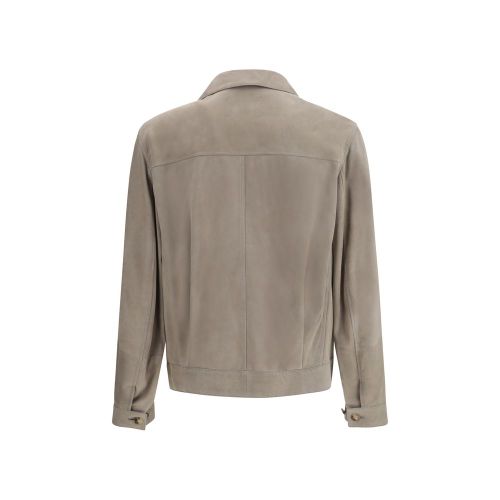 Calf Leather Bos Taurus Leather Men's Jacket - Brunello Cucinelli - Modalova