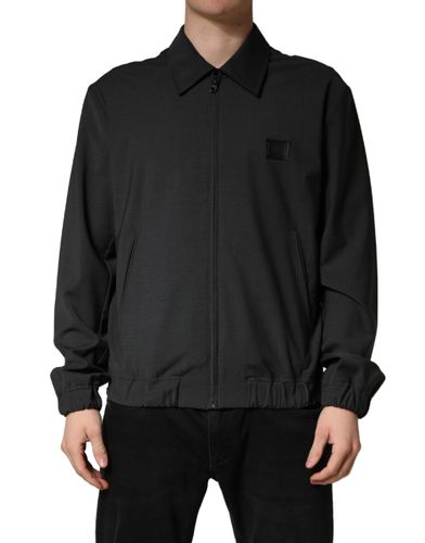 Wool Logo Full Zip Men Bomber Men's Jacket - Dolce & Gabbana - Modalova