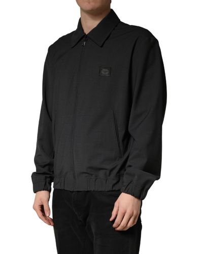 Wool Logo Full Zip Men Bomber Men's Jacket - Dolce & Gabbana - Modalova