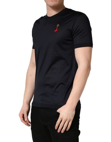 Dark DG Logo Silk Men Crew Neck Men's T-shirt (Pre-Owned) - Dolce & Gabbana - Modalova