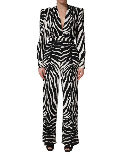 Viscose Zebra Pattern Women's Jumpsuit - Dolce & Gabbana - Modalova