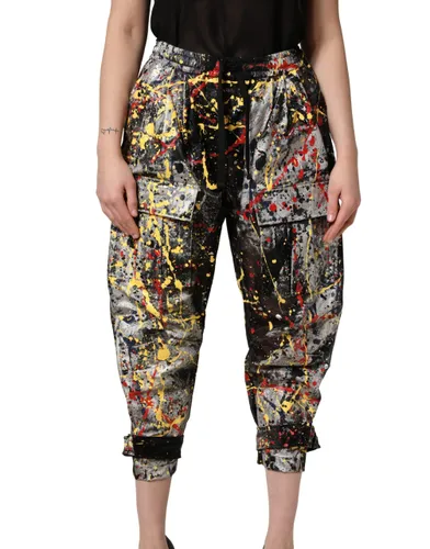 ColorSplash Effect Cargo Cropped Women's Pants - Dolce & Gabbana - Modalova