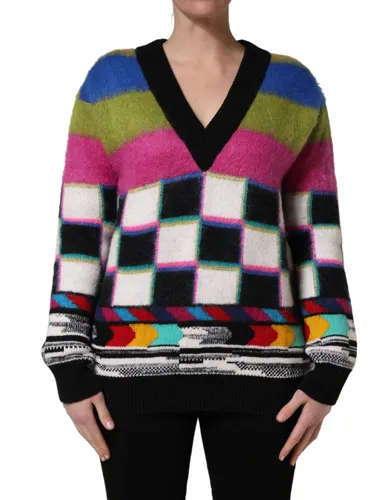 Stripes V-neck Pullover Women's Sweater - Dolce & Gabbana - Modalova