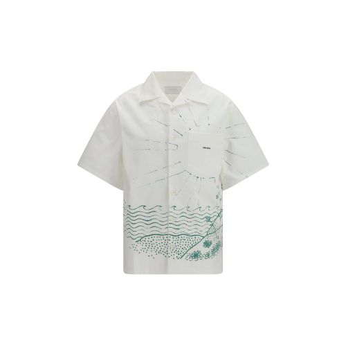 Cotton Pattern Men's Shirt - Prada - Modalova