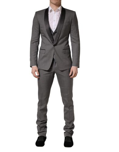 Wool Single Breasted 1 Button 3PC Men's Suit - Dolce & Gabbana - Modalova