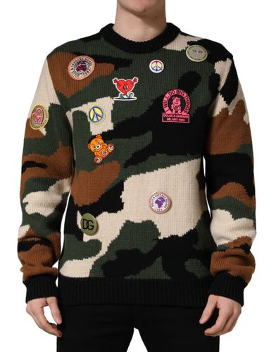 Intarsia-Knit Camouflage Pullover Men's Sweater - Dolce & Gabbana - Modalova