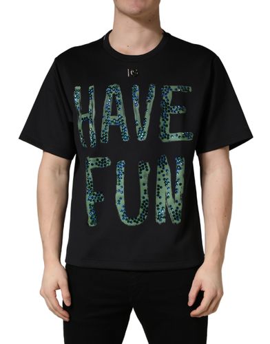 Have Fun Embellished Crew Neck Men's T-shirt - Dolce & Gabbana - Modalova