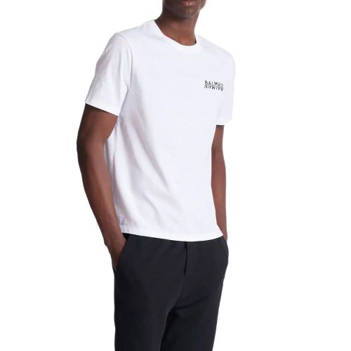 Balmain White Cotton Men's T-Shirt - Balmain - Modalova