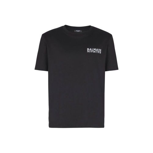 Balmain Black Cotton Men's T-Shirt - Balmain - Modalova