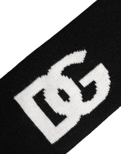 Men Black White Cashmere Logo Head Band Men's Hat - Dolce & Gabbana - Modalova