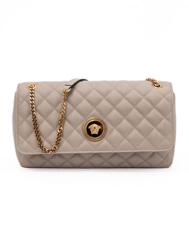 Taupe Quilted Leather Shoulder Strap Women's Bag - Versace - Modalova
