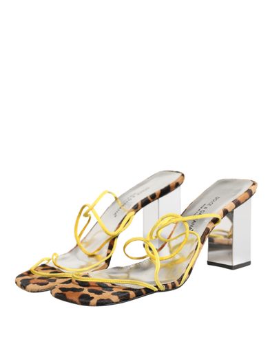 Leather Block Heels Sandals Women's Shoes - Dolce & Gabbana - Modalova