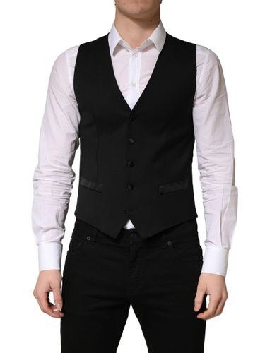 Wool Single Breasted Men Waistcoat Men's Vest - Dolce & Gabbana - Modalova