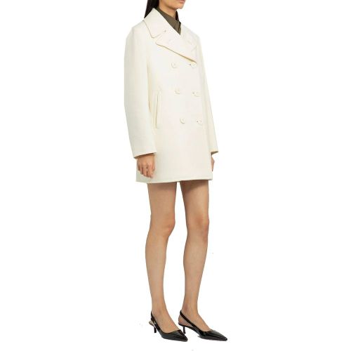 Prada White Wool Women's Coat - Prada - Modalova