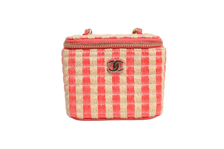 Raffia Jute Striped Mini Vanity Women's Case (Pre-Owned) - Chanel - Modalova