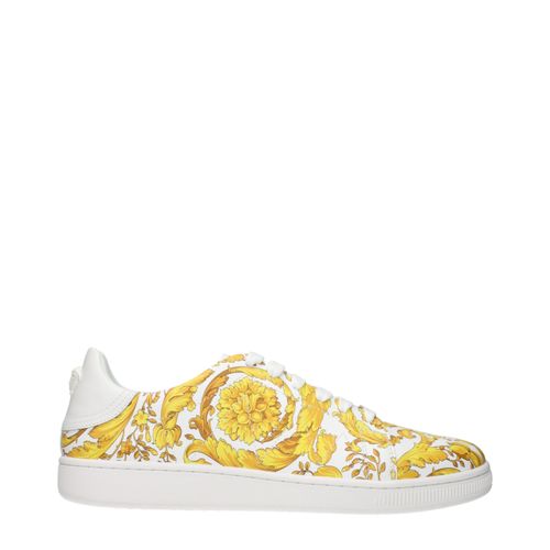 Leather Men's Sneakers - Versace - Modalova
