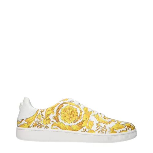 Leather Men's Sneakers - Versace - Modalova