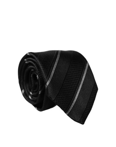 White Stripes 100% Silk Adjustable Men NeckMen's Men's Tie - Dolce & Gabbana - Modalova