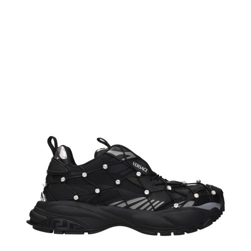 Versace Black Fabric Men's Sneakers - Versace - Modalova