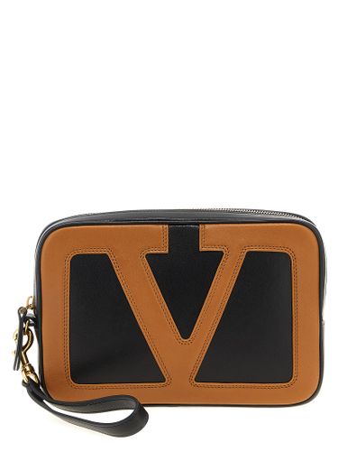 Lamb Leather Clutch Men's Bag - Valentino Garavani - Modalova
