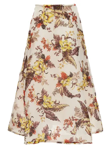 Linen Midi Women's Skirt - Zimmermann - Modalova